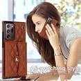 thumbnail image 6 of Case for Samsung Galaxy Note 20 Ultra, Crossbody Wristlet Case Wallet with RFID Blocking Card Slots KickStand Flip Folio PU Leather Magnetic Protective Cover Women for Galaxy Note 20 Ultra, Brown, 6 of 9