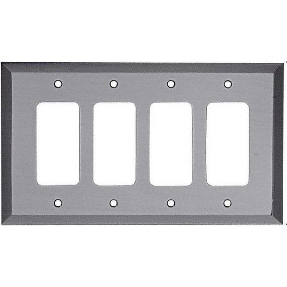 CRL MMP17BN Brushed Nickel Quad Designer Metal Mirror Plate