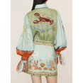 thumbnail image 7 of Women's Printed Long Sleeve Shirt Dress with Buttoned Tie Details 100% Polyester Fabric for Everyday Wear Comfort, 7 of 7