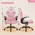 thumbnail image 2 of CELTOSS  Pink Gaming Chair, Flip-up Armrest Computer Chair Ergonomic Office Chair PU Leather Desk Chair Executive Adjustable Swivel Task Chair, 2 of 11