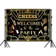 thumbnail image 3 of Art Deco Backdrop for Photography, Welcome to The Party Background, 1920s Roaring Twenties Photo Booth Props for Wedding, Birthday, Speakeasy Party Decor,7x5FT, 3 of 3