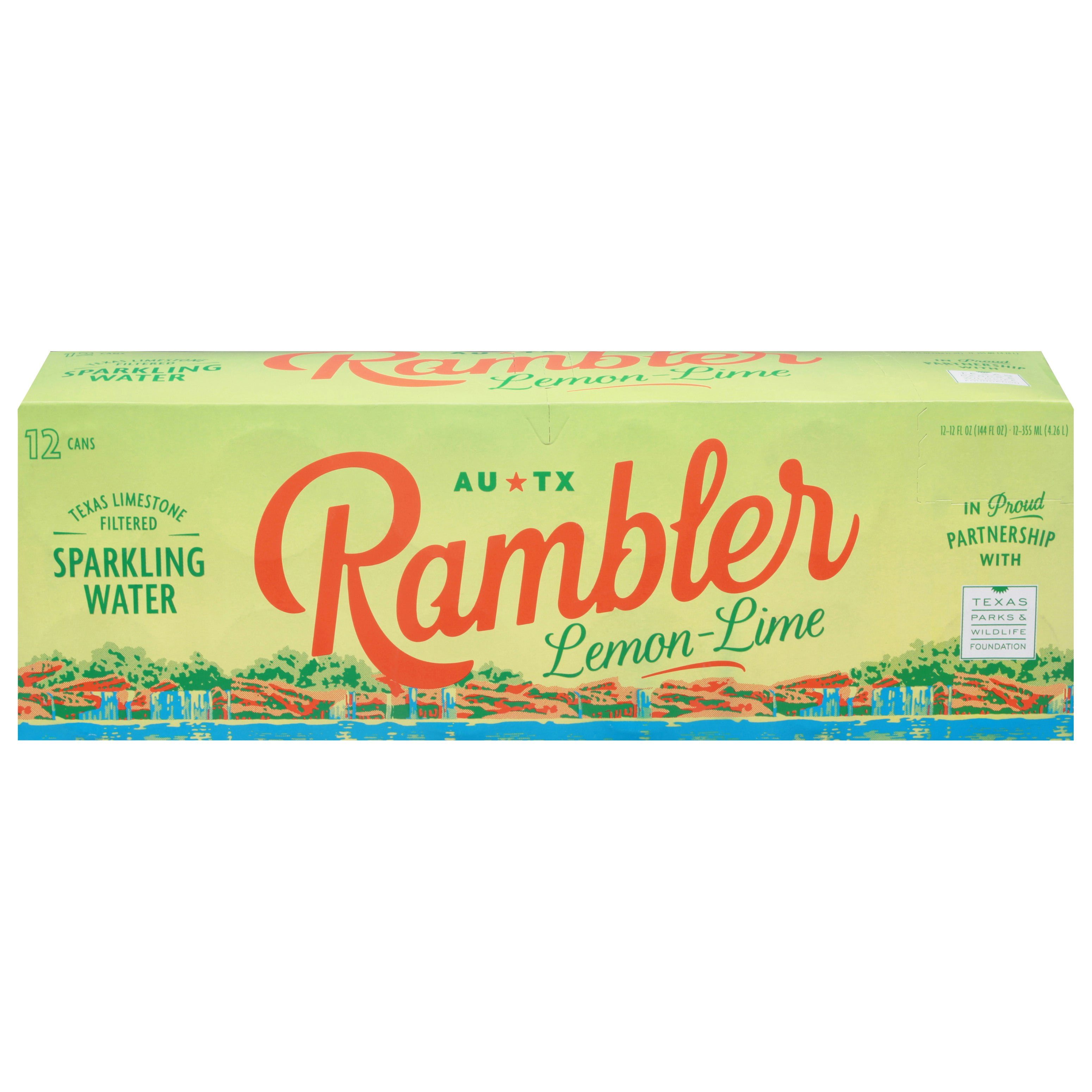 Rambler Sparkling Water Lemon Lime 12 Pack 144 fl oz (Pack of 2)
