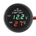 thumbnail image 4 of Chendee Led Digital Car Cigarettes Lighters Voltmeter Thermometerfor 12V/24V Voltmeter,Red Blue, 4 of 9