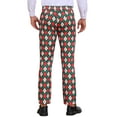 thumbnail image 3 of INSPIRE CHIC Argyle Pattern Pants for Men's Flat Front Retro Trousers Plaid Printed Pants 30 Green Red, 3 of 6