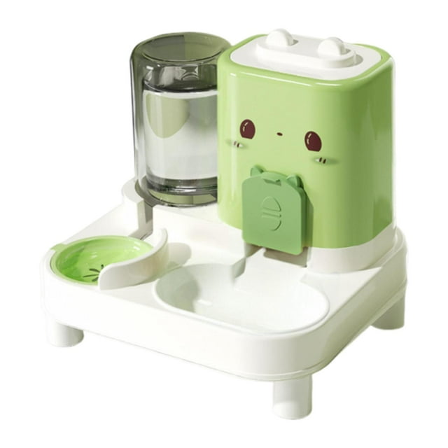 Dispensador automático de comida y agua para gatos, comedero para mascotas, artículos de viaje para el hogar, mascotas Verde