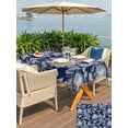thumbnail image 5 of Outdoor Tablecloth with Umbrella Hole for Patio/Picnic/Party/Camping, Dark Blue Coastal Waterproof Table Cloth Rectangle Table Cover Washable, Summer Conch Starfish Scallops Nautical (52"x 70"), 5 of 9