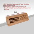 thumbnail image 2 of Fits 15" Baseboard Space, Wooden Corner Baseboard Register by Handua, Return Air Grille, External Length Decorative Air Supply Vent Cover, Pre-Finished Natural Red Oak [Face] Wood Air Diffuser, 2 of 9