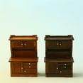 thumbnail image 4 of URTERYSER 1/16 Scale Miniature Wooden Sideboard Cupboard Bookshelf for Dollhouses Kitchen and Living Room Display Decors Furniture walnut color, 4 of 8