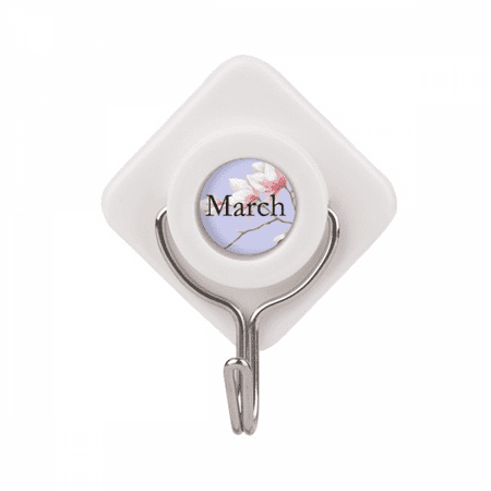 

Lovely Peach Blossom March Pattern Adhesive Wall Hooks Hanging Self Sticky