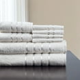 thumbnail image 1 of Lavish Home Ensemble de Serviettes de Bain en Peluche 100 % Coton 8 Pcs - Blanc, 1 of 3