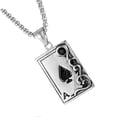 thumbnail image 3 of 1Pc Man Stainless Steel Necklace Queen of Spade Pattern Neck Chain for Man, 3 of 3