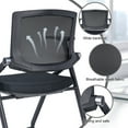 thumbnail image 4 of Upgraded Folding Office Chair Stackable Conference Room Chairs with Wheels and Padded Mesh Back Ergonomic for Reception Meeting, 2 Pack Black, 4 of 9