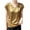 Gold, variant on Women's Side Drawstring Ruched Tops Lightweight Thin V Neck Cap Sleeve Blouses Loose Fit Dressy Casual Solid Color Shirts M