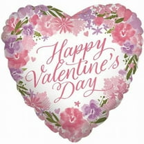 Happy Valentine's Day Floral Charm 17-inch Foil Balloon