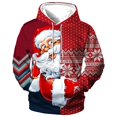 thumbnail image 3 of Nueva Navidad con capucha para hombres 3d estampado de Papá Noel sudaderas con capucha Otoño Invierno sudadera de manga larga Casual Top ropa de gran tamaño para hombres, 3 of 4