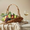 Rattan Basket with Handle, Multipurpose Garden Baskets for Gathering