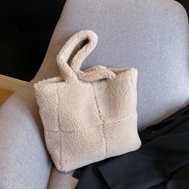 Bolso de hombro difuso para mujer, bolso hobo esponjoso informal, bolso tipo cartera (caqui)