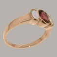 thumbnail image 3 of LBG British Made Traditional Solid 9k Rose Gold Ring with Natural Garnet & Opal Womens Promise Ring - 33 size options - Size 4.25, 3 of 6