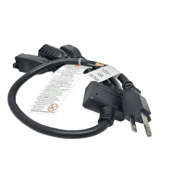 AYA 18 Inch Power Splitter Extension Cord (1-to-3) 14AWG NEMA 5-15P to 3X 5-15R