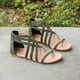 thumbnail image 4 of Sandalias planas con cremallera cruzada de verano, sandalias tejidas con correa para mujer Wmkox8yii  shjk5150, 4 of 6