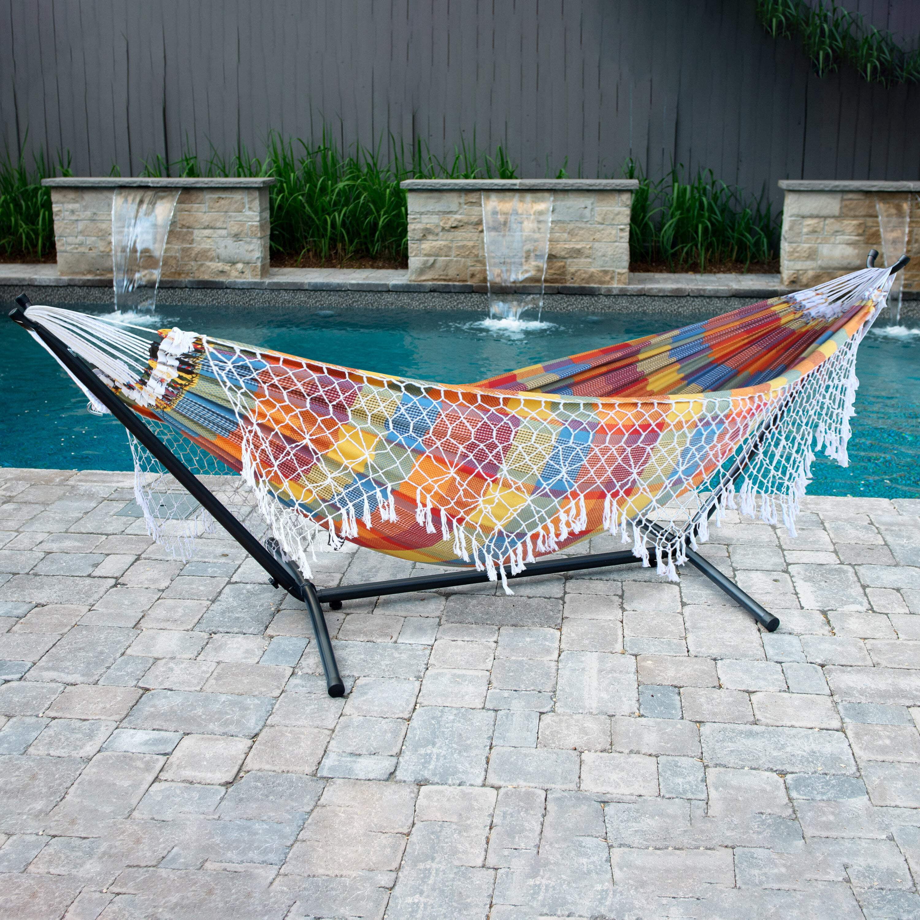 Vivere Authentic Brazilian Freestanding Hammock, Carnival