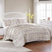 Global Trends Georgina Ruffles 100% Cotton Shabby Chic Quilt Set, 3-Piece King