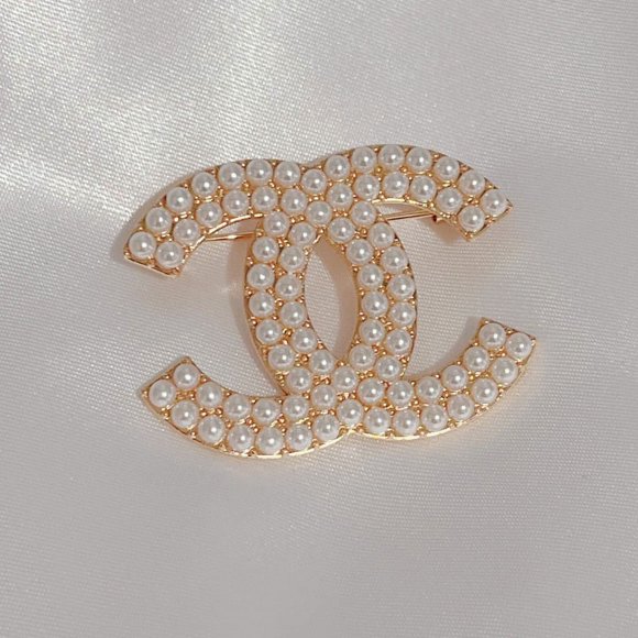 Broche Double C, Épingle de Perle de Complet, Bijou Étoile à Cinq Branches
