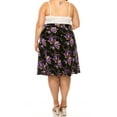 thumbnail image 4 of Women's Plus Size Casual Floral Print A Line Waist Bow Tie Belted Knee Length Midi Skirt, 4 of 6