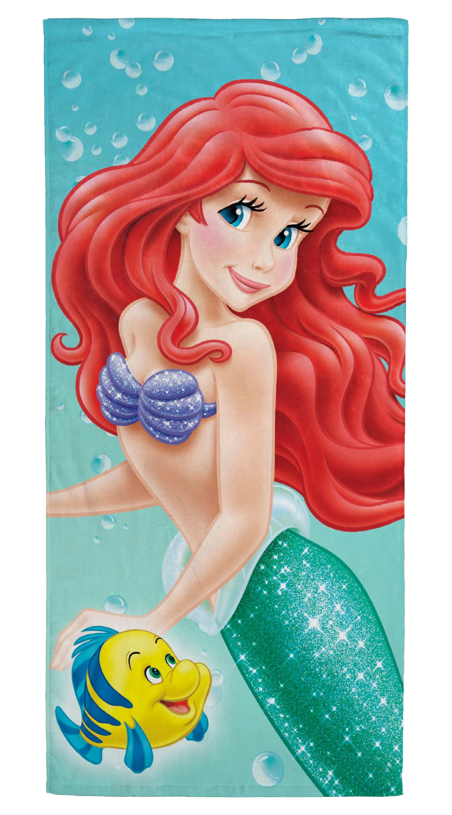 Disney The Little Mermaid Princess Ariel Seashells Cotton Bath Beach Pool Towel 