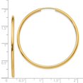 thumbnail image 4 of Primal Gold 14K Yellow Gold Round Endless 2mm Hoop Earrings, 4 of 4