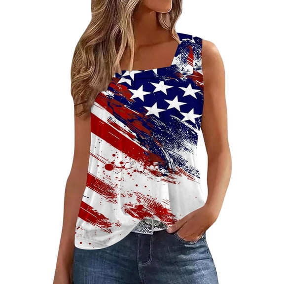 250 Anniversary USA Tank Top for Women V Neck Sleeveless Patriotic Print 4th of July Outfit 1776-2026 Tshirt Gift