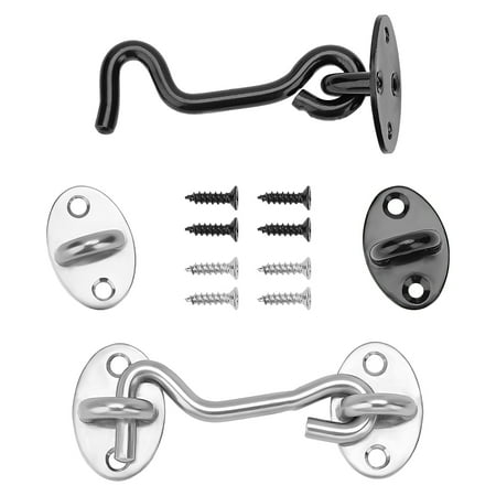 

1Bag Stainless Steel Inspissate Windows Wind-proof Hook Set with Screws Mixed Color 100x39x18.7mm Hole: 5mm Screw: 6.5x15.6mm 2 colors 2sets/color 4sets/bag