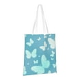 thumbnail image 2 of YFYANG Reusable Cotton Canvas Tote Shopping Bag, Blue Dream Butterfly Washable Portable Grocery Bag for Daily Travel, 2 of 8