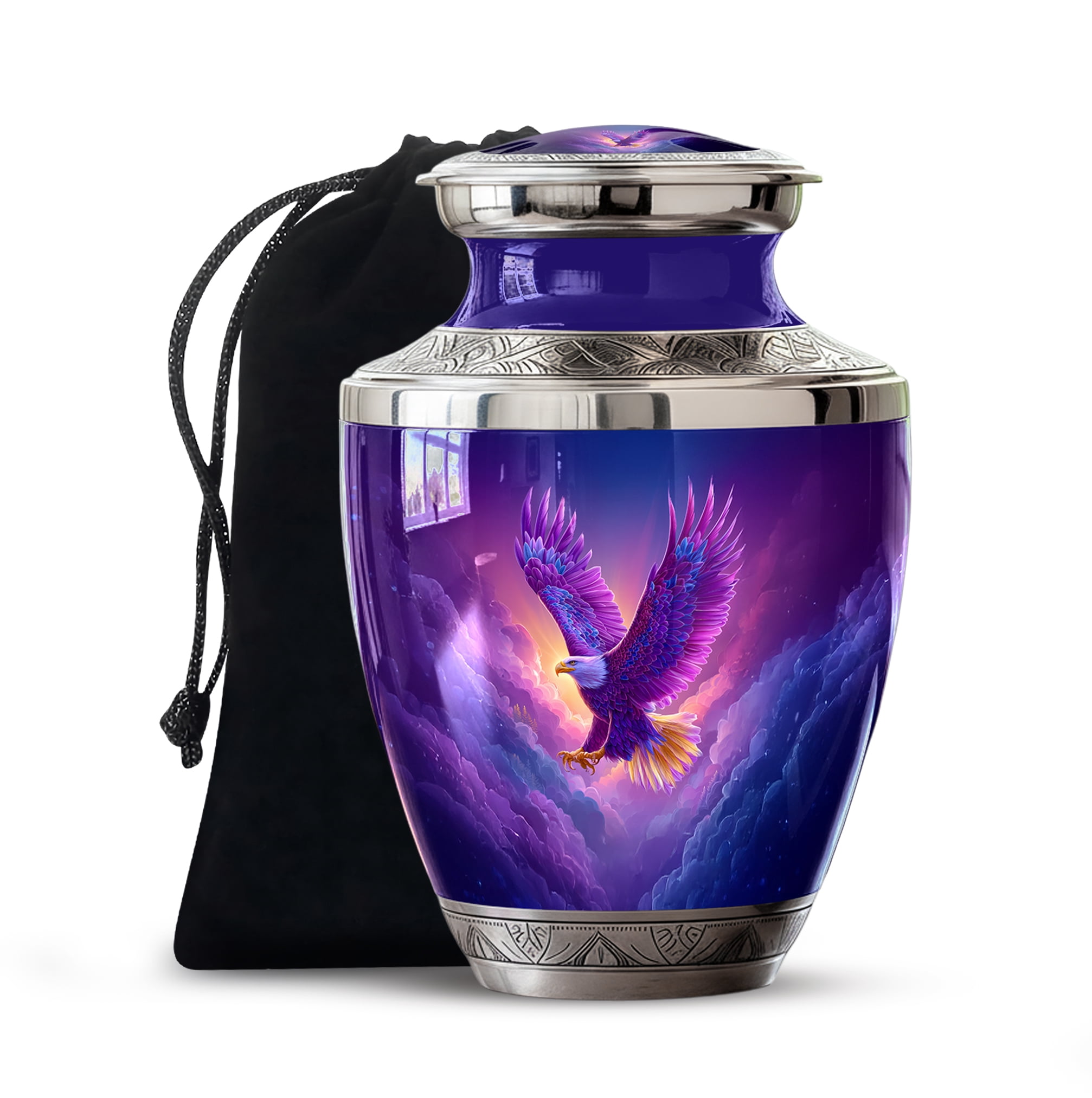 Eagle Urn for Human Ashes Adult - Cremation Urn with Eagle Design - Large Urns for Ashes Adult Male - Memorial Urns for Women - Decorative Ash Container for Mom ( SizE )