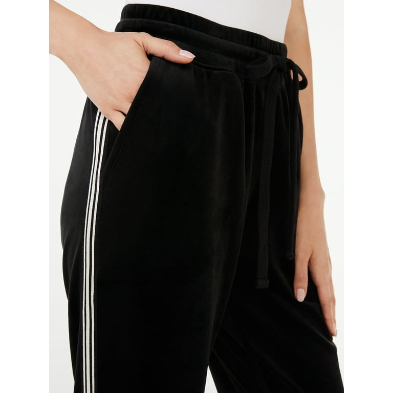 Womens black velour joggers hotsell