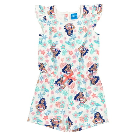 

Disney Princess Moana Toddler Girls French Terry Sleeveless Romper White 3T