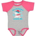 thumbnail image 3 of Inktastic Polar Bear My Grandma Loves Me in Santa Hat with Snowflakes Boys or Girls Baby Bodysuit, 3 of 5