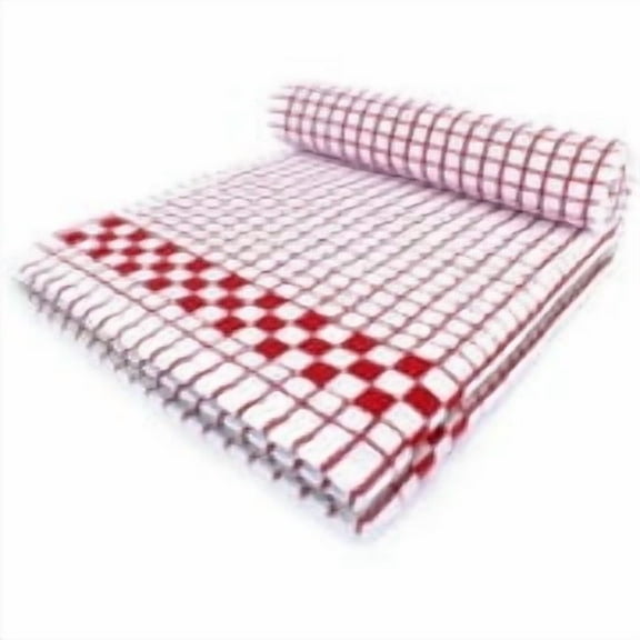 Fecido Classic Cotton Kitchen Dish Towels with Hanging Loop - Set of Two, Red