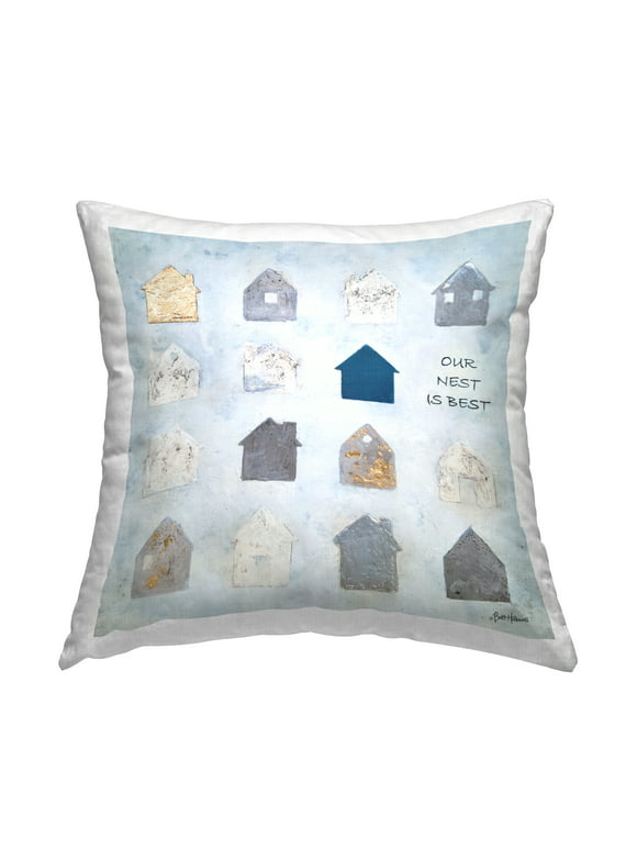 Stupell Industries Our Nest Is Best Varied Houses Shapes Design by Britt Hallowell Throw Pillow