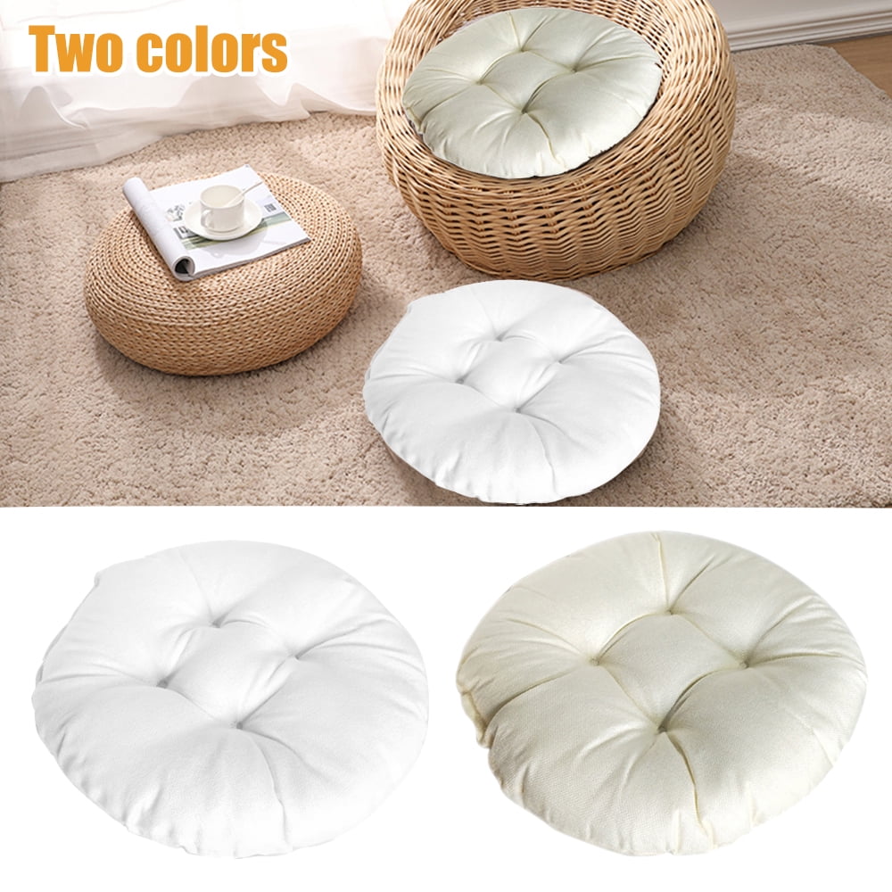 Everso Cotton Linen Seat Chair Cushion, Solid Color Floor Cushions Round  Pads Office Patio Dining Tatami Pad Pillow Mats - Walmart.com