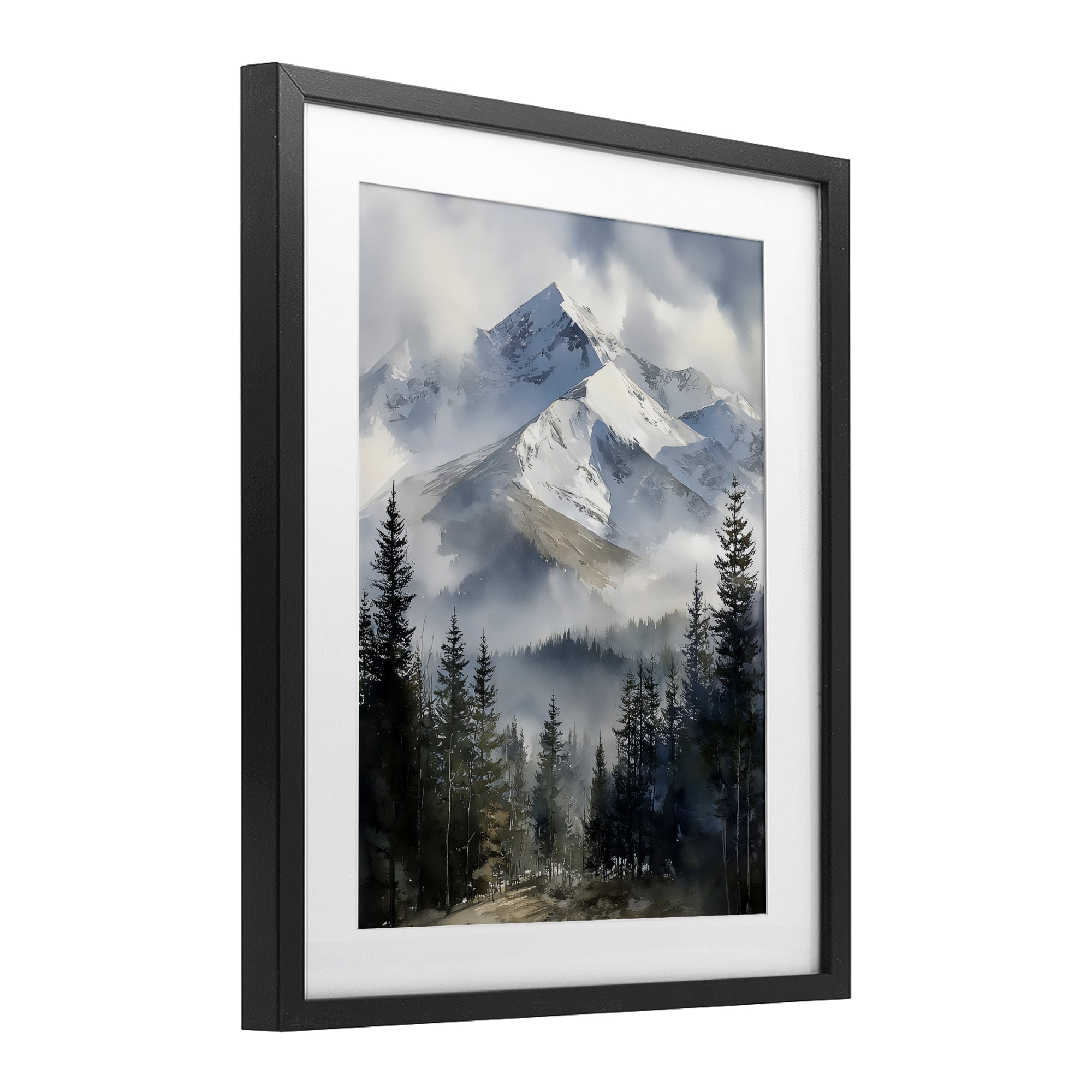 Stupell Industries Snow & Mist Alpines Black Framed Print Under Glass, design by Franklyn Gregory