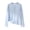 Sky Blue, variant on Crew Neck Trendy Cardigans For Women Lightweight Button Down Jacket Brown 2Xl