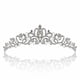 thumbnail image 1 of Corona de boda nupcial y tiara con cristales para accesorios para el cabello de novia Tiara de plata Hart para mujeres y niñas Adepaton WMZL-118, 1 of 5