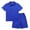 Royal Blue, variant on Boys 2-Piece Athletic Polo Set Quarter Zip Shirt and Elastic Waist Shorts with Pockets,Grey,10-11Y
