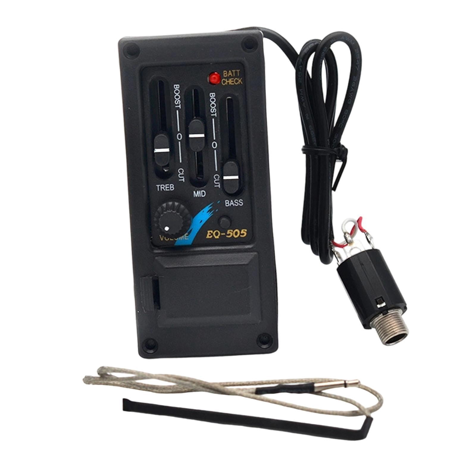 Guitar Pickup Piezo Preamp Amplifier 3 Band EQ Tuner for Left Hand Acoustic Guitarists Studio Use