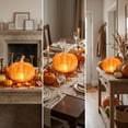 thumbnail image 3 of LOWLHOME Classic Smiling Face Pumpkin Lights, Halloween LED Light Up Pumpkin Decor, Holiday Party & Seasonal Accent, Yellow, 1 Count, 7.6*7.2 in, 3 of 5