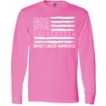 thumbnail image 3 of Inktastic Breast Cancer Awareness Pink Ribbons and Flag Long Sleeve T-Shirt, 3 of 5
