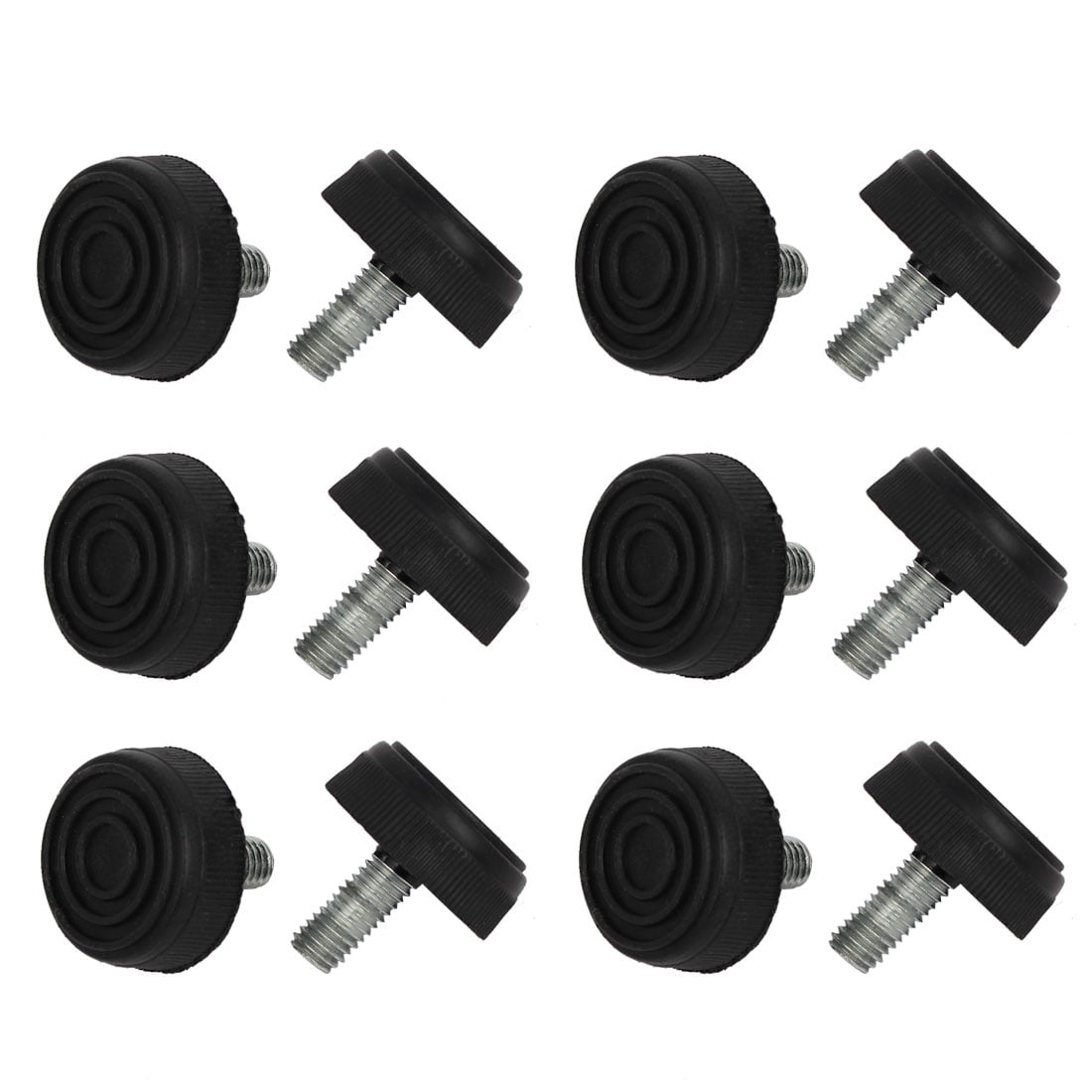 Unique BargainsM8x18mm Thread 8 Holes Round Base Furniture Glide Adjustable Leveling Foot 12pcs