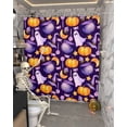 thumbnail image 5 of Halloween Pumpkin Ghost Candy Shower Curtain for Bathroom, Witch Hat Potion Purple Orange Waterproof Shower Curtains Washable Quick Dry with Hooks Bathtub Curtains 72x72 IN, 5 of 6