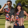 thumbnail image 5 of HUIACONG Matching Couple Shirts 250th Anniversary Golf Shirtfor Women Sleeveless Breathable Moisture Wicking Short Sleeve Golf Shirt for Men Lightweight Outdoor Golf Wear Woman M, 5 of 7
